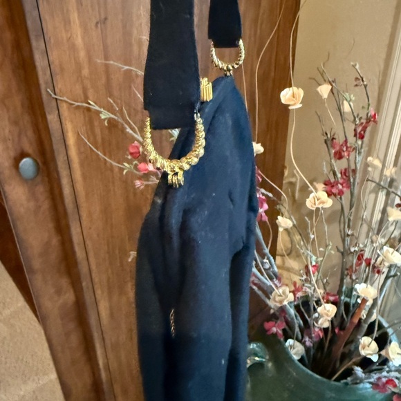 Vintage MM Malama Black Handbag  with Gold Accents 10”wide 7 “ height - Picture 11 of 14